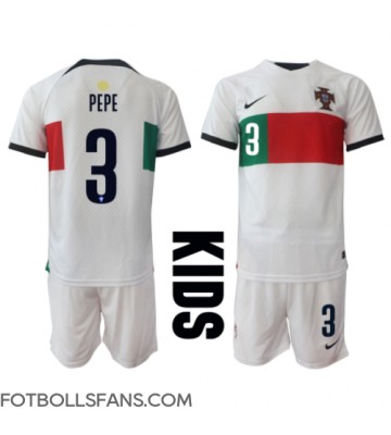 Portugal Pepe #3 Replika Bortatröja Barn VM 2022 Kortärmad (+ Korta byxor)